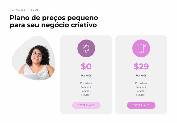 Preço pequeno Modelos de construtor de sites