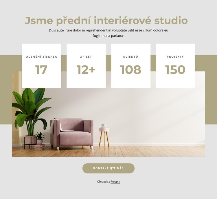 Přední interiérové studio Šablona