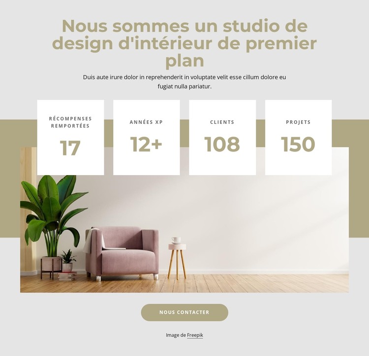 Premier studio d'intérieur Modèle CSS