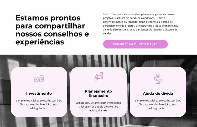 Estamos prontos para começar Modelos de construtor de sites