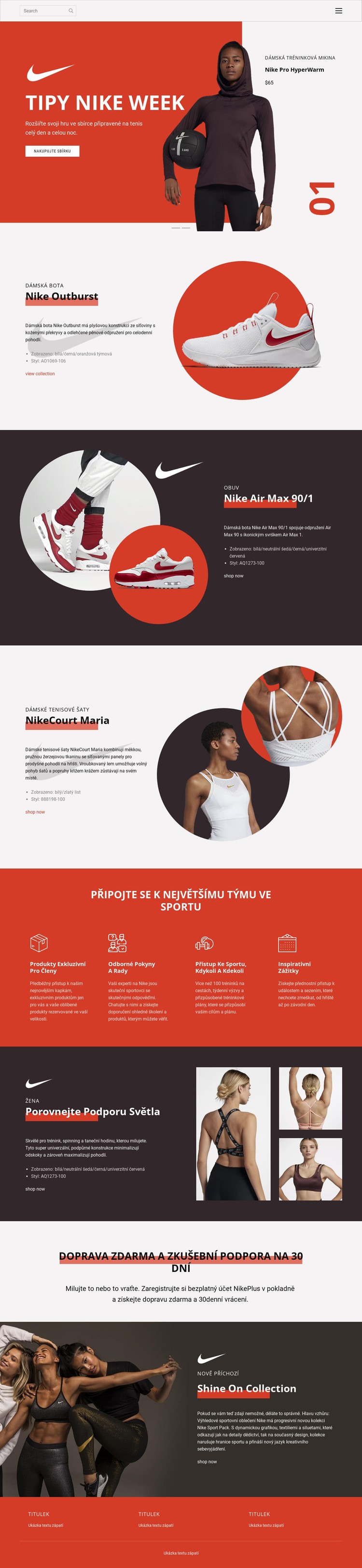 Oblíbené Nike Šablona HTML