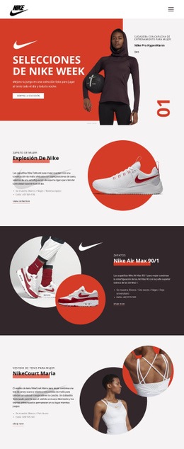 Favoritos De Nike: Maqueta De Sitio Web Definitiva