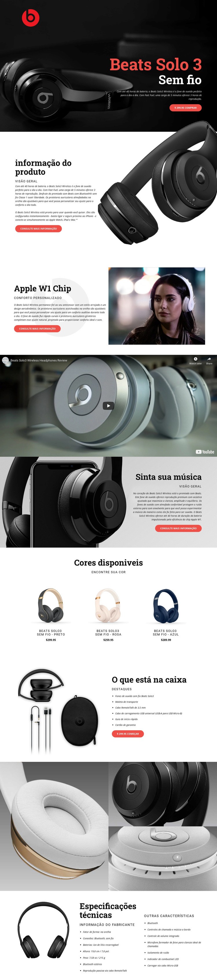 Excelente qualidade de música Design do site