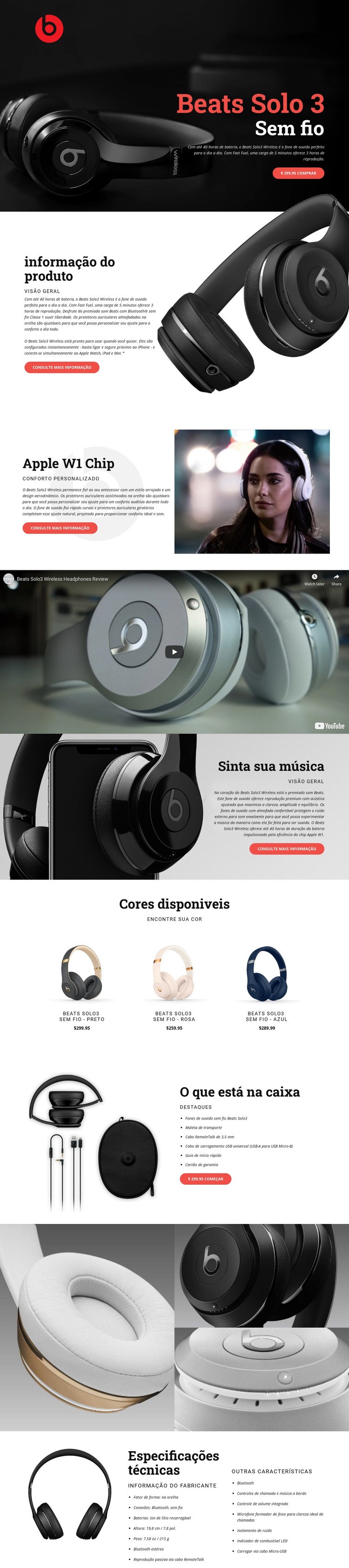 Excelente qualidade de música Maquete do site