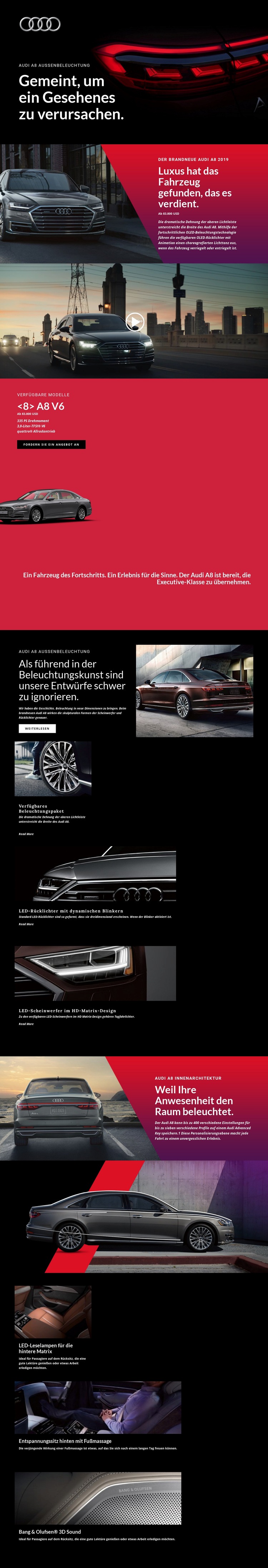 Audi Luxusautos Website design