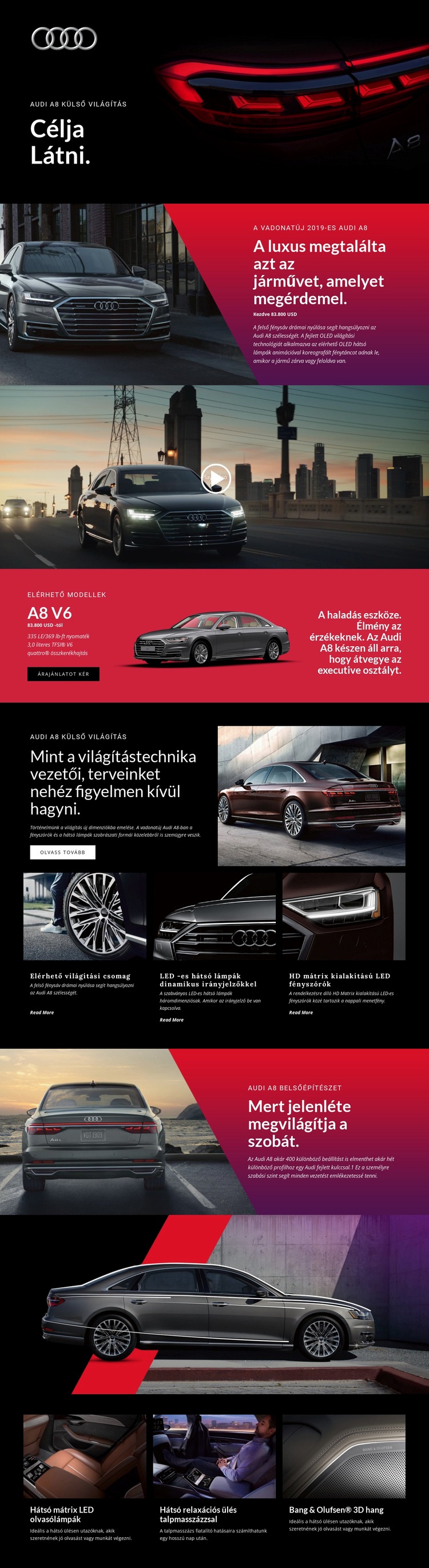 Audi luxusautók HTML Sablon