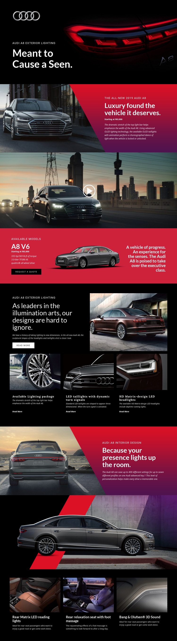 Audi lyxbilar Html webbplatsbyggare
