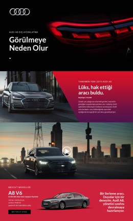 Audi Lüks Otomobiller -Web Sitesi Modelini Kullanmaya Hazır