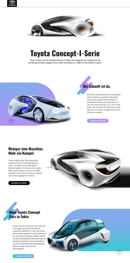 Fortschrittliche Innovationsautos – Fertiges Website-Design