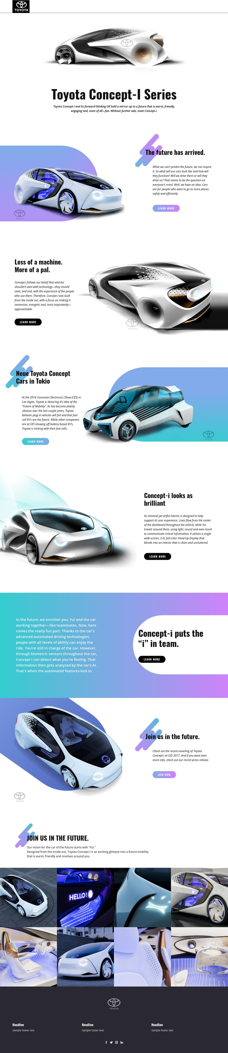Advanced innovation cars Homepage Design