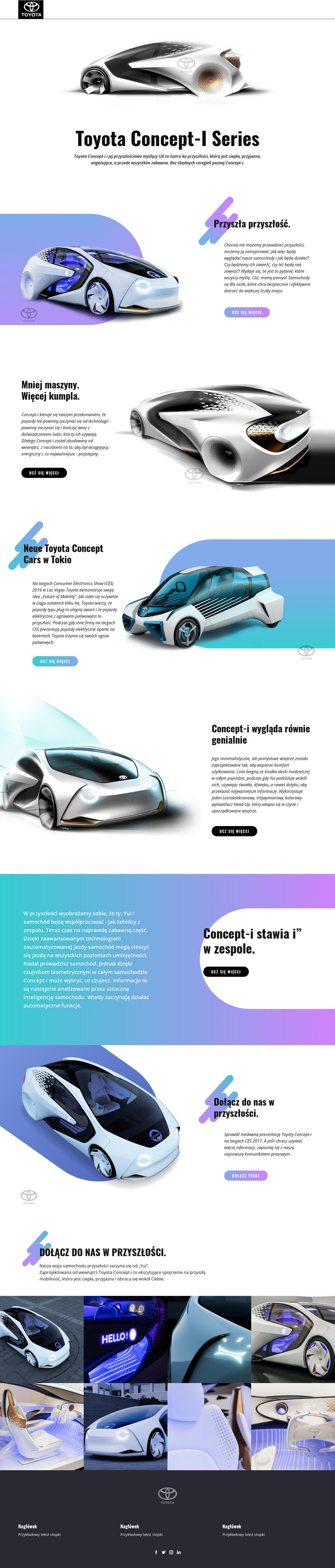 Zaawansowane samochody innowacyjne Szablon witryny sieci Web