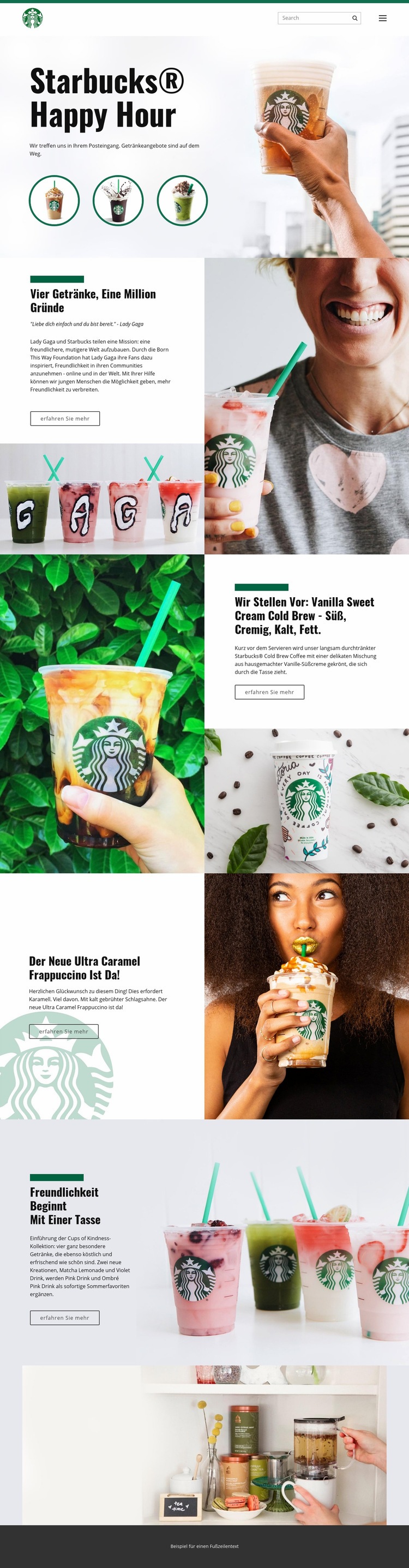 Starbucks Kaffee Website design