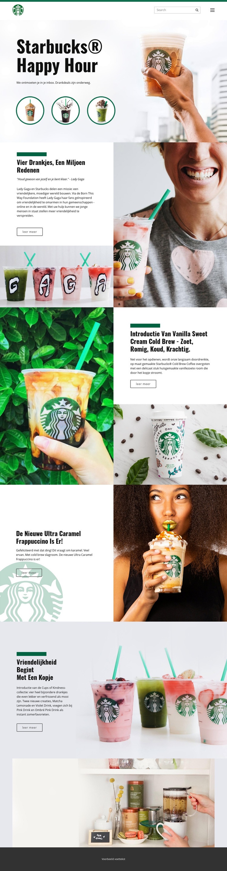 Starbucks koffie Website ontwerp