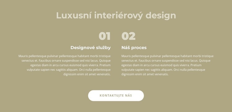 Luxusní design interiéru Šablona webové stránky