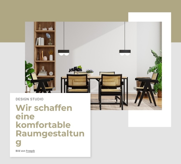 Büro für Innenarchitektur Eine Seitenvorlage