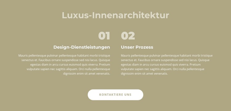 Luxus-Innenarchitektur HTML-Vorlage
