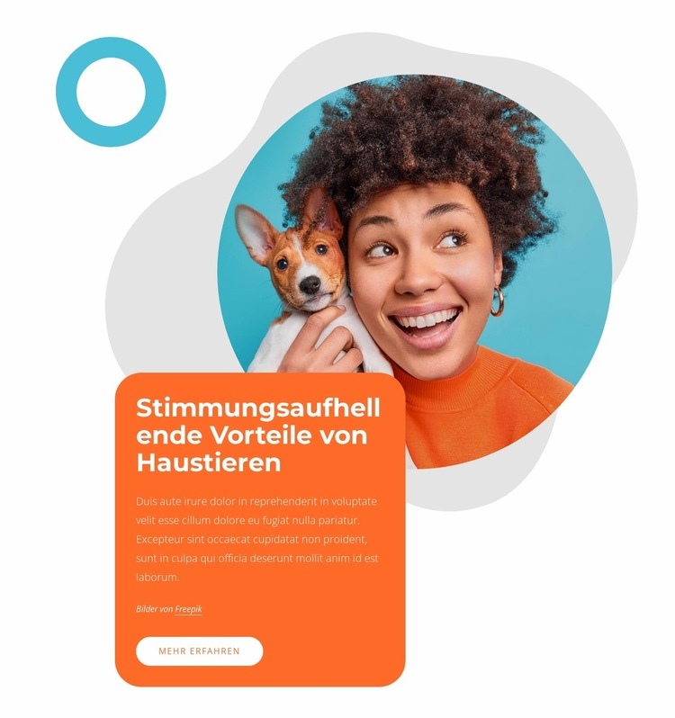 Stimmungsaufhellende Vorteile von Haustieren Website Builder-Vorlagen