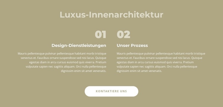Luxus-Innenarchitektur Landing Page
