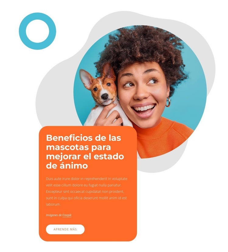 Beneficios de las mascotas para mejorar el estado de ánimo Diseño de páginas web