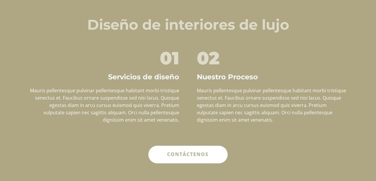 Diseño de interiores de lujo Maqueta de sitio web