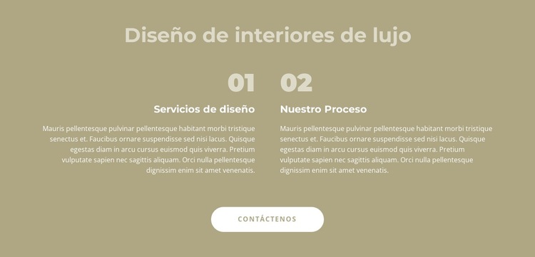 Diseño de interiores de lujo Plantilla de sitio web