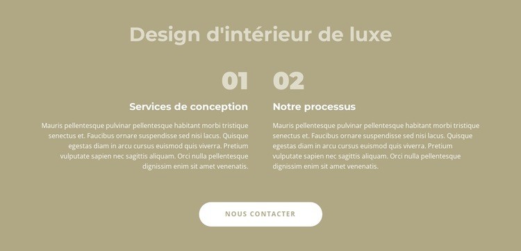 Design d'intérieur de luxe Maquette de site Web