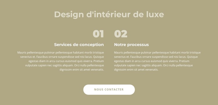 Design d'intérieur de luxe Modèle CSS