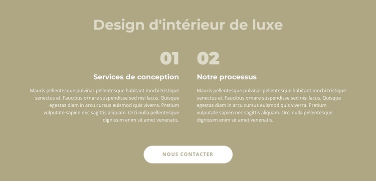 Design d'intérieur de luxe Modèle de site Web