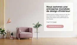 Agence Mondiale De Design D'Intérieur : Modèle De Site Web D'Une Seule Page