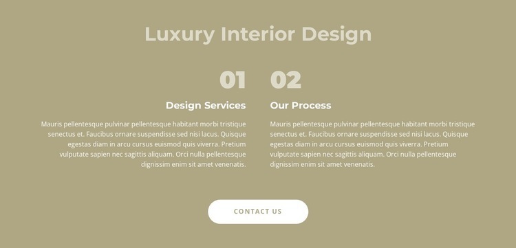 Luxus belsőépítészet Html Weboldal készítő