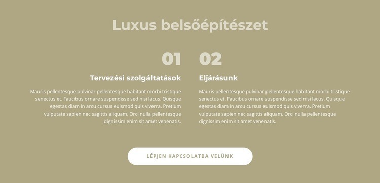 Luxus belsőépítészet CSS sablon