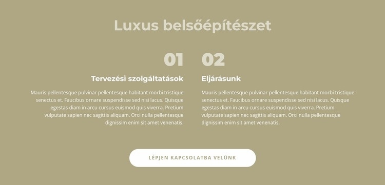 Luxus belsőépítészet Weboldal sablon