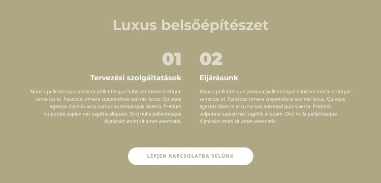 Luxus belsőépítészet Weboldal tervezés