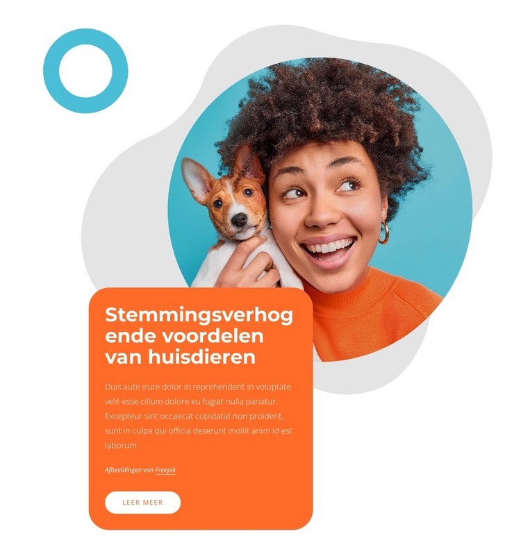 Stemmingsverhogende voordelen van huisdieren Website mockup