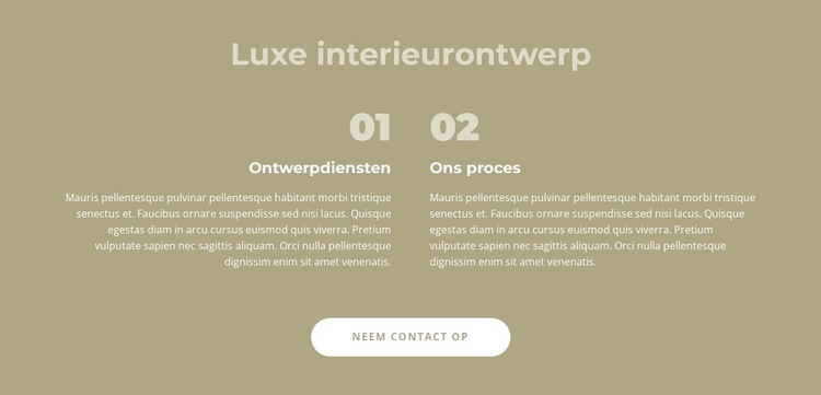 Luxe interieur Website sjabloon