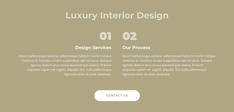 Luxury interior design One Page Template