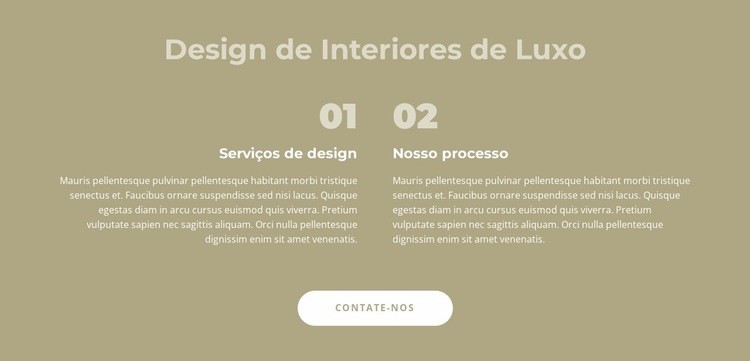 Design de interiores de luxo Maquete do site