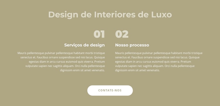 Design de interiores de luxo Modelo de site