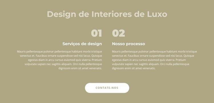 Design de interiores de luxo Modelo de uma página