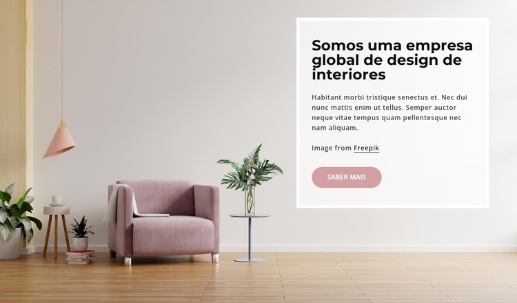 Empresa global de design de interiores Modelo de uma página