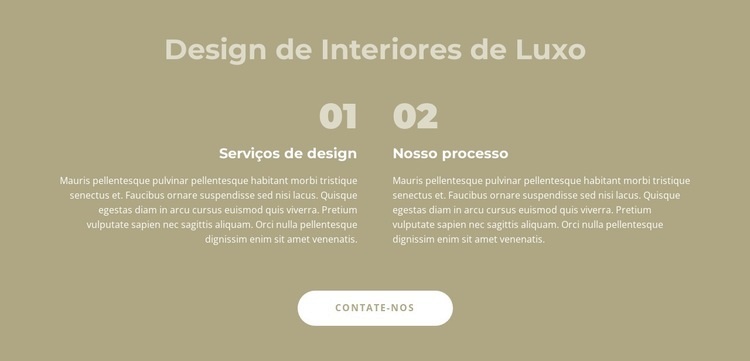 Design de interiores de luxo Landing Page
