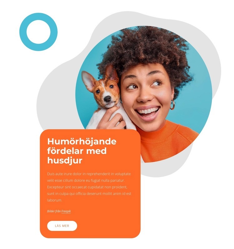 Humörhöjande fördelar med husdjur HTML-mall