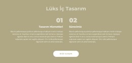 Lüks Iç Tasarım HTML CSS Web Sitesi Şablonu