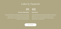Lüks Iç Tasarım - Modern Web Şablonu