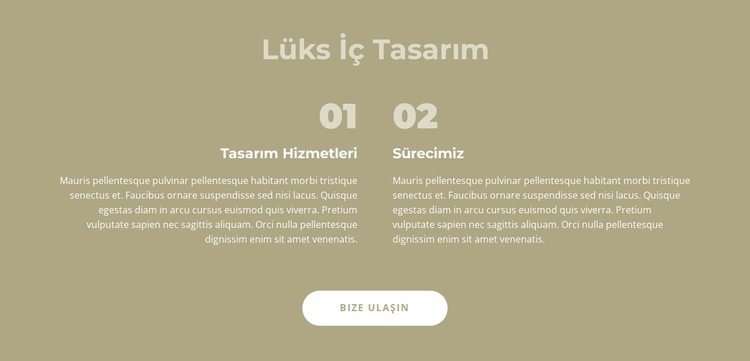 Lüks iç tasarım Web Sitesi Mockup'ı