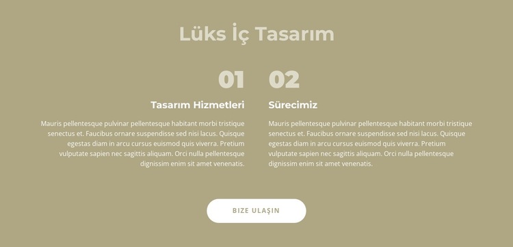 Lüks iç tasarım Web Sitesi Şablonu