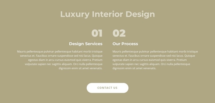 Luxury interior design Web Page Design