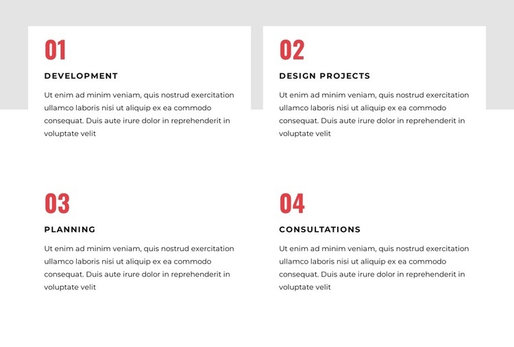 Numbered grid repeater Web Page Design