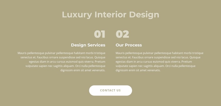 Luxury interior design Website Mockup