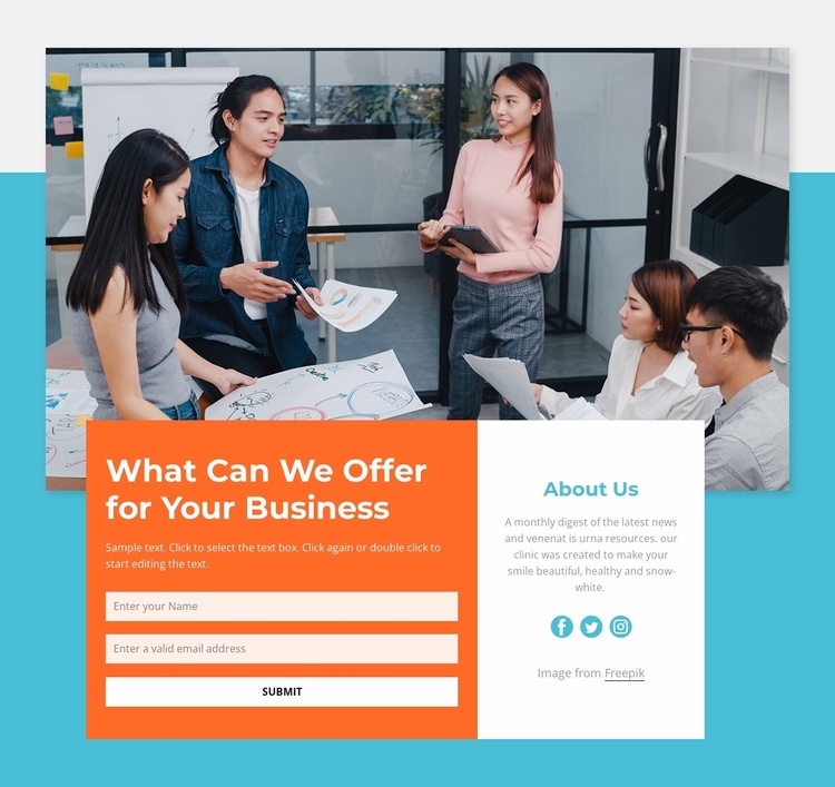 Design with contact form Landing Page